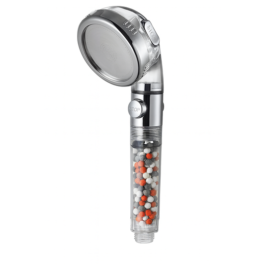 High Pressure Handheld Shower Head with Filter – 3 Spray Modes, Water Saving, Mineral Beads