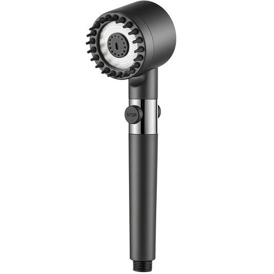 High Pressure Handheld Shower Head – 3 Spray Modes, Water Saving, Massage Brush